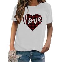 Women's T-shirt Short Sleeve T-shirts Printing Casual Classic Style Letter Heart Shape main image 1