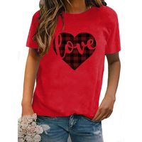 Women's T-shirt Short Sleeve T-shirts Printing Casual Classic Style Letter Heart Shape main image 4
