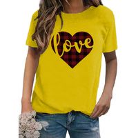 Women's T-shirt Short Sleeve T-shirts Printing Casual Classic Style Letter Heart Shape main image 5