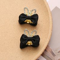 Women's Girl's Cute Sweet Bow Knot Synthetics Alloy Cloth Inlay Hair Claws sku image 1