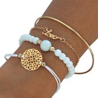 Simple Style Streetwear Round Heart Shape Solid Color Alloy Iron Copper Beaded Plating Inlay Rhinestones Zircon Women's Bracelets main image 8