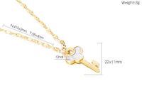 Titanium Steel 18K Gold Plated Simple Style Commute Inlay Key Opal Pendant Necklace main image 2