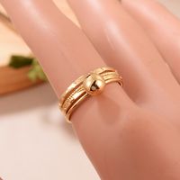 Ig Style Elegant Round Alloy Plating Plated Light Kc Gold Women's Rings main image 5