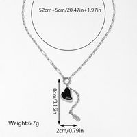 Ig Style Letter Heart Shape Stainless Steel Plating Palladium White K Gold Pendant Necklace main image 2