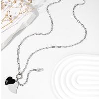 Ig Style Letter Heart Shape Stainless Steel Plating Palladium White K Gold Pendant Necklace main image 3