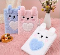 A5 Cute Rabbit Plush Book Children's Plush Notebook Stationery Set Student Prize Business Notepad main image 1