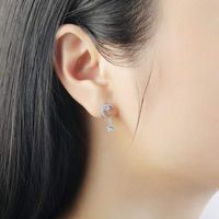 1 Pair Lady Star Plating Inlay Copper Zircon White Gold Plated Drop Earrings main image 2
