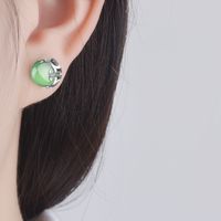 1 Pair Cute Sweet Geometric Color Block Plating Inlay Copper Opal Ear Studs main image 3