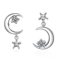 1 Pair Lady Star Plating Inlay Copper Zircon White Gold Plated Drop Earrings main image 4