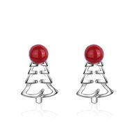 1 Pair Cute Sweet Geometric Christmas Tree Plating Copper Ear Studs main image 4