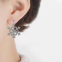 1 Pair Ig Style Shiny Snowflake Hollow Out Inlay Copper Zircon Drop Earrings main image 3