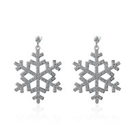 1 Pair Ig Style Shiny Snowflake Hollow Out Inlay Copper Zircon Drop Earrings main image 4