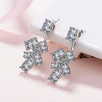 1 Pair Ig Style Shiny Snowflake Hollow Out Inlay Copper Zircon Drop Earrings main image 5
