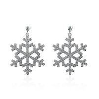 1 Pair Ig Style Shiny Snowflake Hollow Out Inlay Copper Zircon Drop Earrings main image 6