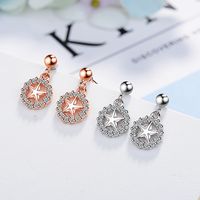 1 Pair Elegant Luxurious Commute Star Plating Inlay Copper Zircon Rose Gold Plated White Gold Plated Drop Earrings main image 1