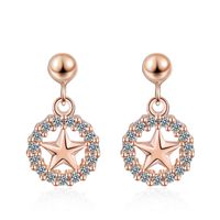 1 Pair Elegant Luxurious Commute Star Plating Inlay Copper Zircon Rose Gold Plated White Gold Plated Drop Earrings main image 3