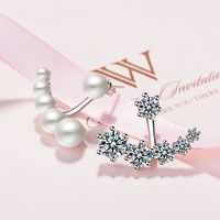 1 Pair Ig Style Shiny Round Asymmetrical Plating Inlay Copper Pearl Zircon Ear Studs main image 1