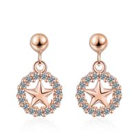 1 Pair Elegant Luxurious Commute Star Plating Inlay Copper Zircon Rose Gold Plated White Gold Plated Drop Earrings main image 5