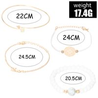 Simple Style Streetwear Round Heart Shape Solid Color Alloy Iron Copper Beaded Plating Inlay Rhinestones Zircon Women's Bracelets main image 2