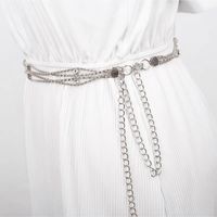 Simple Style Round Alloy Inlay Rhinestones Women's Chain Belts main image 1