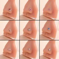 Ig Style Classic Style Animal Heart Shape Bow Knot Stainless Steel Copper 18k Gold Plated Zircon Nose Studs In Bulk main image 3