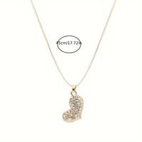 Simple Style Shiny Heart Shape Alloy Inlay Rhinestones Women's Pendant Necklace main image 2