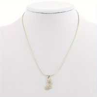 Simple Style Shiny Heart Shape Alloy Inlay Rhinestones Women's Pendant Necklace main image 6