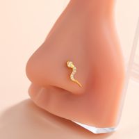 Ig Style Classic Style Animal Heart Shape Bow Knot Stainless Steel Copper 18k Gold Plated Zircon Nose Studs In Bulk sku image 4