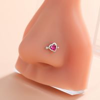 Ig Style Classic Style Animal Heart Shape Bow Knot Stainless Steel Copper 18k Gold Plated Zircon Nose Studs In Bulk sku image 5