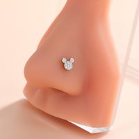 Ig Style Classic Style Animal Heart Shape Bow Knot Stainless Steel Copper 18k Gold Plated Zircon Nose Studs In Bulk sku image 6