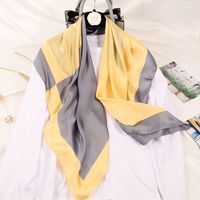 Women's Ig Style Simple Style Color Block Flower Satin Silk Scarf main image 2