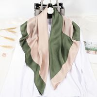 Women's Ig Style Simple Style Color Block Flower Satin Silk Scarf main image 4