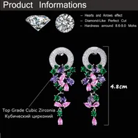 1 Pair Casual Simple Style Flower Plating Inlay Copper Zircon Rhodium Plated Silver Plated Drop Earrings main image 2