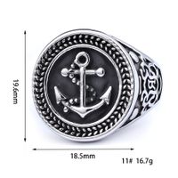 Vintage Style Anchor 304 Stainless Steel Polishing Men'S Wide Band Rings main image 6