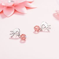 1 Pair Ig Style Simple Style Gesture Crystal Copper Drop Earrings main image 4