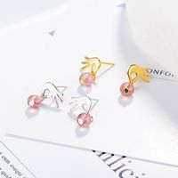 1 Pair Ig Style Simple Style Gesture Crystal Copper Drop Earrings main image 1