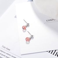 1 Pair Simple Style Round Crystal Copper Drop Earrings main image 5