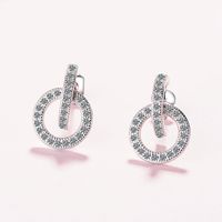 1 Pair Simple Style Circle Hollow Out Inlay Copper Zircon Drop Earrings main image 5