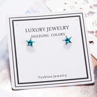 1 Pair Casual Luxurious Star Inlay Copper Crystal Ear Studs main image 2