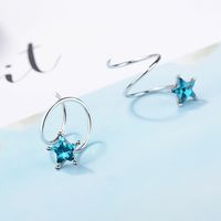 1 Pair Casual Luxurious Star Inlay Copper Crystal Ear Studs main image 1