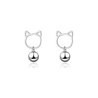 1 Pair Cute Simple Style Cat Plating Hollow Out Copper White Gold Plated Drop Earrings sku image 1