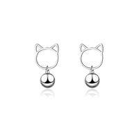 1 Paire Mignon Style Simple Chat Placage Évider Le Cuivre Or Blanc Plaqué Boucles D'oreilles sku image 1