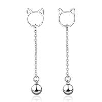 1 Paire Mignon Style Simple Chat Gland Placage Évider Le Cuivre Or Blanc Plaqué Boucles D'oreilles main image 5