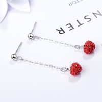 1 Pair Simple Style Heart Shape Plating Inlay Copper Artificial Crystal Drop Earrings main image 3