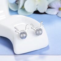 1 Pair Cute Simple Style Deer Crystal Copper Ear Studs main image 3