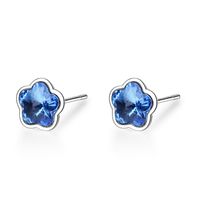 1 Pair Simple Style Flower Plating Inlay Copper Artificial Crystal Ear Studs sku image 2