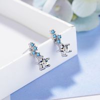 1 Piece Ig Style Shiny Star Plating Inlay Copper Zircon White Gold Plated Ear Studs main image 5