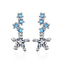 1 Piece Ig Style Shiny Star Plating Inlay Copper Zircon White Gold Plated Ear Studs main image 1