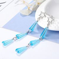 1 Pair Ig Style Star Crystal Tassel Hollow Out Copper White Gold Plated Drop Earrings main image 4