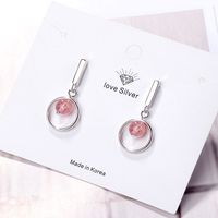 1 Piece Ig Style Simple Style Round Crystal Plating Copper White Gold Plated Drop Earrings main image 3